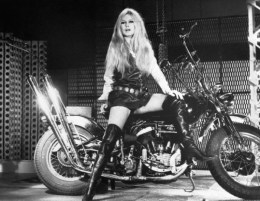 rigitte Bardot Posing on Motorcycle