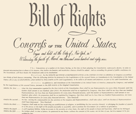 Η Διακήρυξη Δικαιωμάτων του Συντάγματος των Η.Π.Α. 